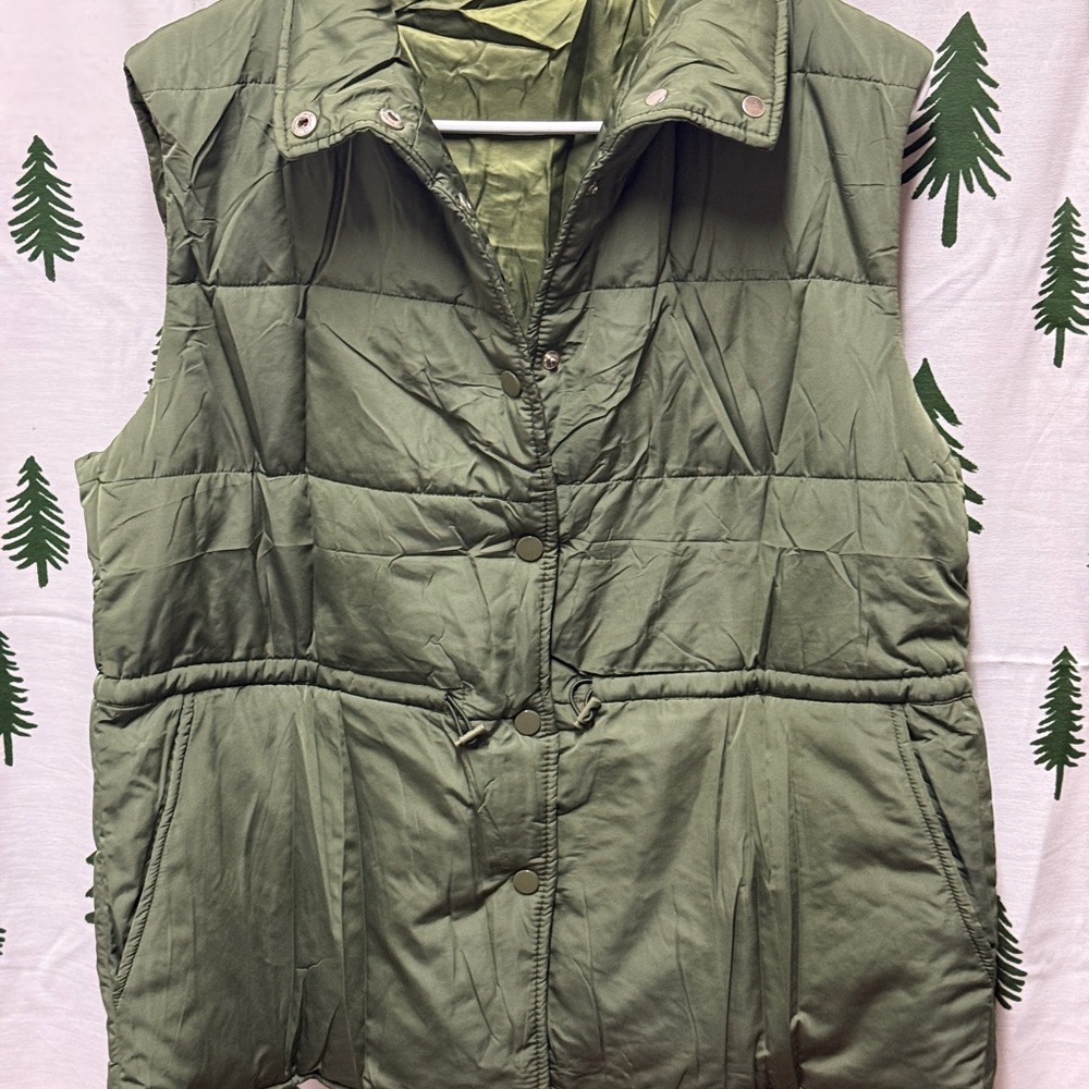 Olive Quilted Women's Vest
